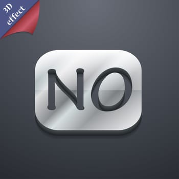 NO Norway translation icon symbol. 3D style. Trendy, modern design with space for your text illustration. Rastrized copy