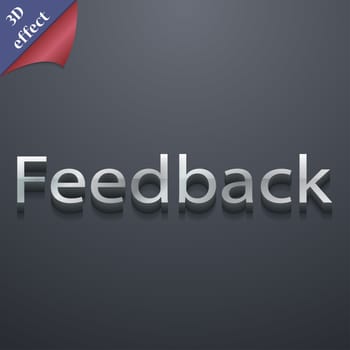 Feedback icon symbol. 3D style. Trendy, modern design with space for your text illustration. Rastrized copy