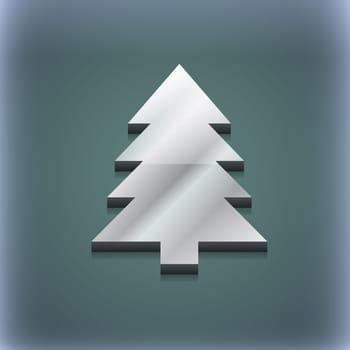 Christmas tree icon symbol. 3D style. Trendy, modern design with space for your text illustration. Raster version