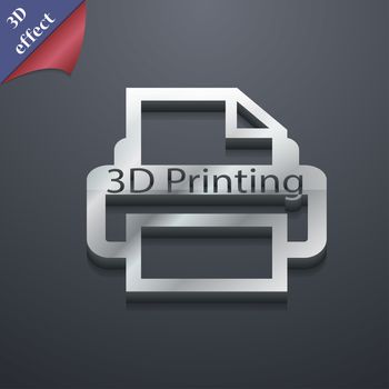 3d Printing icon symbol. 3D style. Trendy, modern design with space for your text illustration. Rastrized copy