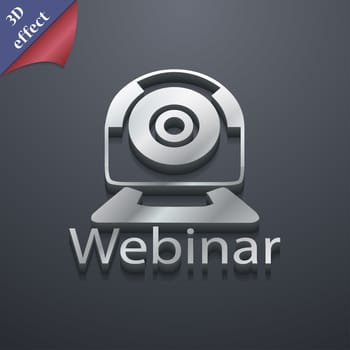 Webinar web camera icon symbol. 3D style. Trendy, modern design with space for your text illustration. Rastrized copy