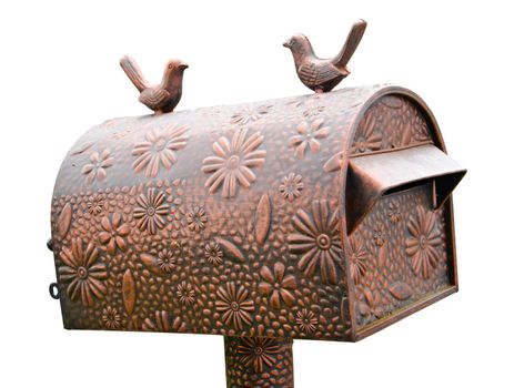 mailbox vintage style isolated on white background, clipping path