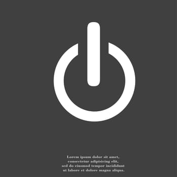 Power icon symbol Flat modern web design with long shadow and space for your text. illustration