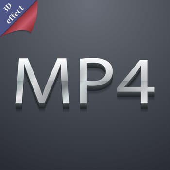 Mpeg4 video format icon symbol. 3D style. Trendy, modern design with space for your text illustration. Rastrized copy