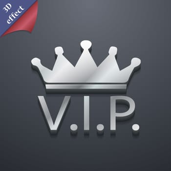 Vip icon symbol. 3D style. Trendy, modern design with space for your text illustration. Rastrized copy