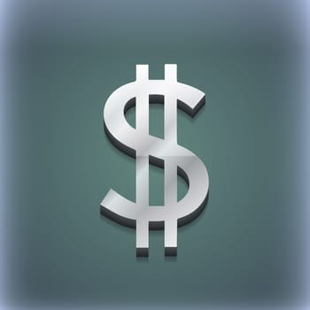 Dollars icon symbol. 3D style. Trendy, modern design with space for your text illustration. Raster version