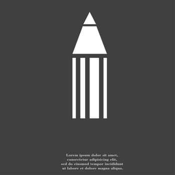 Pencil icon symbol Flat modern web design with long shadow and space for your text. illustration