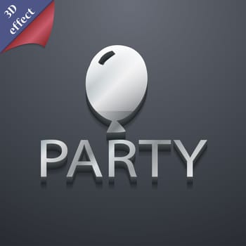 Party icon symbol. 3D style. Trendy, modern design with space for your text illustration. Rastrized copy
