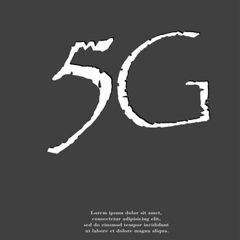 5G icon symbol Flat modern web design with long shadow and space for your text. illustration
