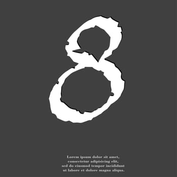 number Eight icon symbol Flat modern web design with long shadow and space for your text. illustration