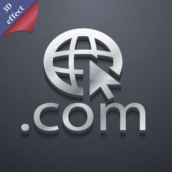 Domain COM icon symbol. 3D style. Trendy, modern design with space for your text illustration. Rastrized copy