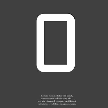 number zero icon symbol Flat modern web design with long shadow and space for your text. illustration