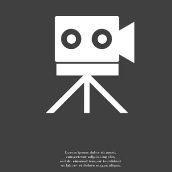 Video camera icon symbol Flat modern web design with long shadow and space for your text. illustration