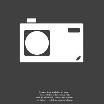 Photo camera icon symbol Flat modern web design with long shadow and space for your text. illustration