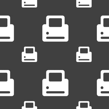 Printing icon sign. Seamless pattern on a gray background. illustration