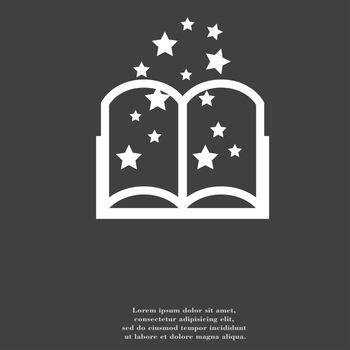 Magic Book icon symbol Flat modern web design with long shadow and space for your text. illustration