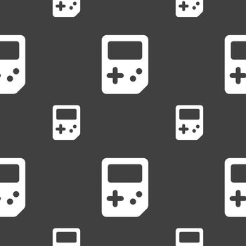 Tetris icon sign. Seamless pattern on a gray background. illustration