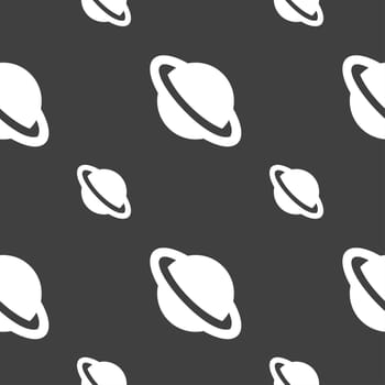 Jupiter planet icon sign. Seamless pattern on a gray background. illustration