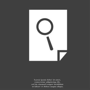 Search in file icon symbol Flat modern web design with long shadow and space for your text. illustration