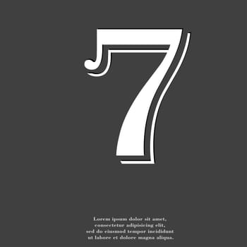 number seven icon symbol Flat modern web design with long shadow and space for your text. illustration