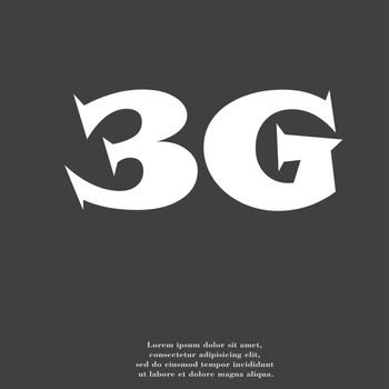 3G icon symbol Flat modern web design with long shadow and space for your text. illustration