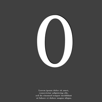 number zero icon symbol Flat modern web design with long shadow and space for your text. illustration