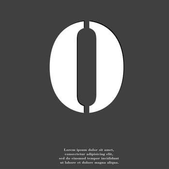 number zero icon symbol Flat modern web design with long shadow and space for your text. illustration