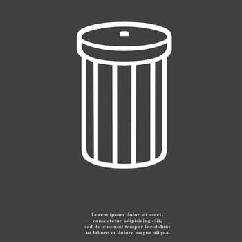 Recycle bin icon symbol Flat modern web design with long shadow and space for your text. illustration