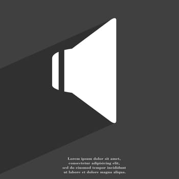 Speaker volume icon symbol Flat modern web design with long shadow and space for your text. illustration