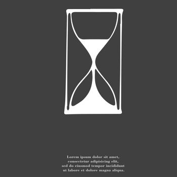 Hourglass icon symbol Flat modern web design with long shadow and space for your text. illustration