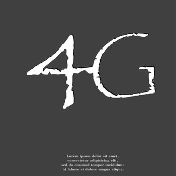 4G icon symbol Flat modern web design with long shadow and space for your text. illustration