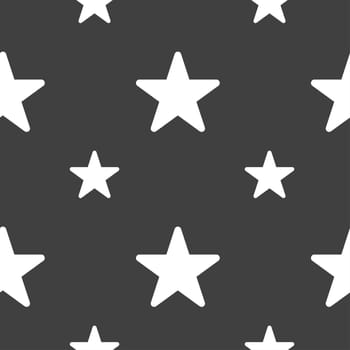 Favorite Star icon sign. Seamless pattern on a gray background. illustration