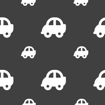 Auto icon sign. Seamless pattern on a gray background. illustration