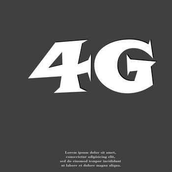 4G icon symbol Flat modern web design with long shadow and space for your text. illustration