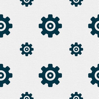 Cog settings, Cogwheel gear mechanism icon sign. Seamless pattern with geometric texture. illustration