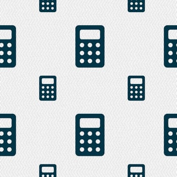 Calculator, Bookkeeping icon sign. Seamless pattern with geometric texture. illustration