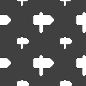 Information Road icon sign. Seamless pattern on a gray background. illustration