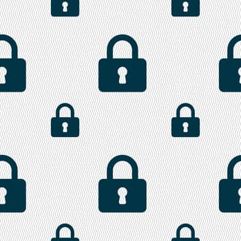 Pad Lock icon sign. Seamless pattern with geometric texture. illustration