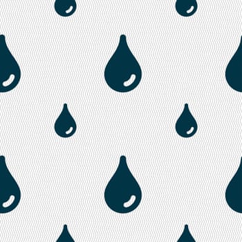 Water drop icon sign. Seamless pattern with geometric texture. illustration