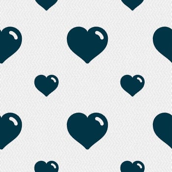 Heart, Love icon sign. Seamless pattern with geometric texture. illustration