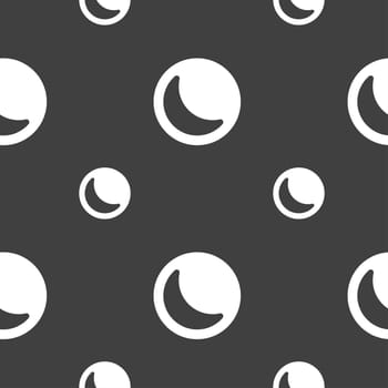 moon icon sign. Seamless pattern on a gray background. illustration