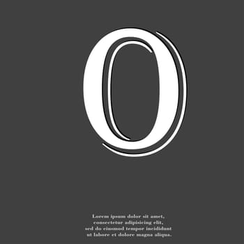 number zero icon symbol Flat modern web design with long shadow and space for your text. illustration