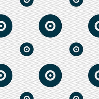 CD or DVD icon sign. Seamless pattern with geometric texture. illustration