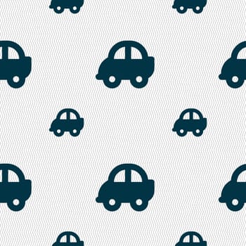 Auto icon sign. Seamless pattern with geometric texture. illustration