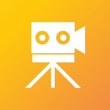 Video camera icon symbol Flat modern web design with long shadow and space for your text. illustration