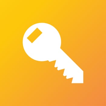 Key icon symbol Flat modern web design with long shadow and space for your text. illustration