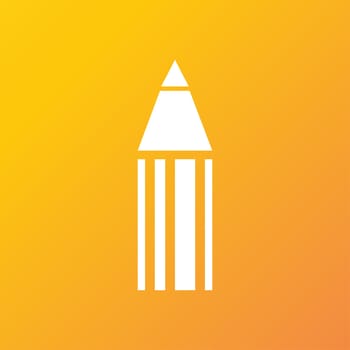 Pencil icon symbol Flat modern web design with long shadow and space for your text. illustration