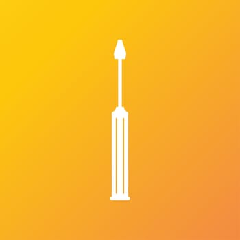 Screwdriver tool icon symbol Flat modern web design with long shadow and space for your text. illustration