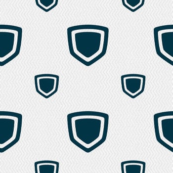 shield icon sign. Seamless pattern with geometric texture. illustration