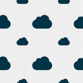 cloud icon sign. Seamless pattern with geometric texture. illustration